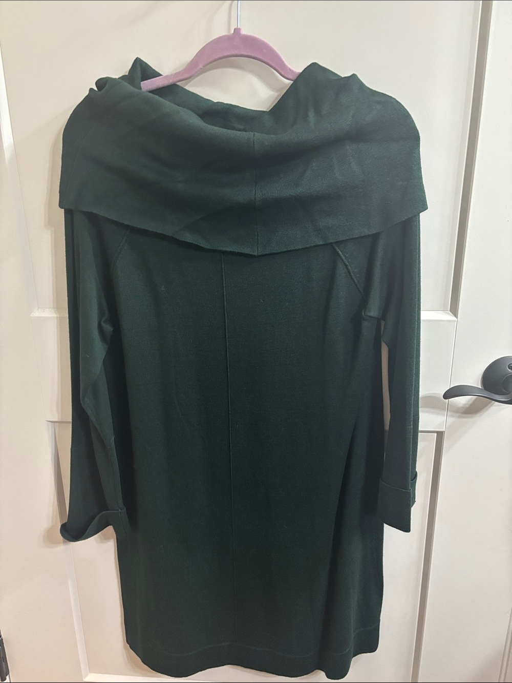 Vince Camuto Forest Green Off-Shoulder Long Sleeve Dress